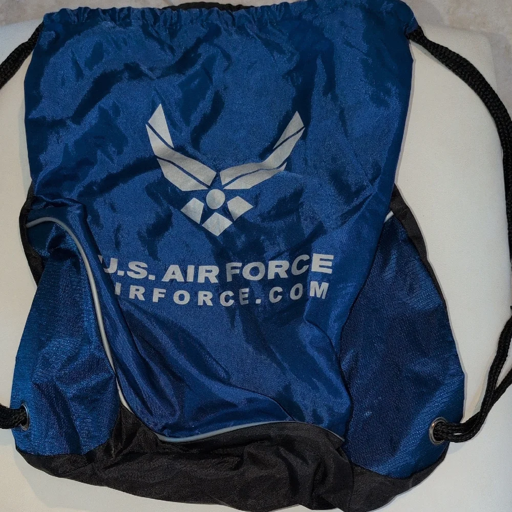 Blue Drawstring Backpack